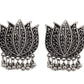 Silver-Plated Alloy Oxidised Lotus Petals Necklace - The Pari | Swadesiicart