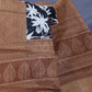 Black And Chikoo Colour Block Print Pure Mulmul Cotton Saree By Gayathri Reddy Designer Studio | Swadesiicart