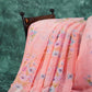 Baby Peach Floral Print Semi Chanderi Saree By Gayathri Reddy Designer Studio | Swadesiicart