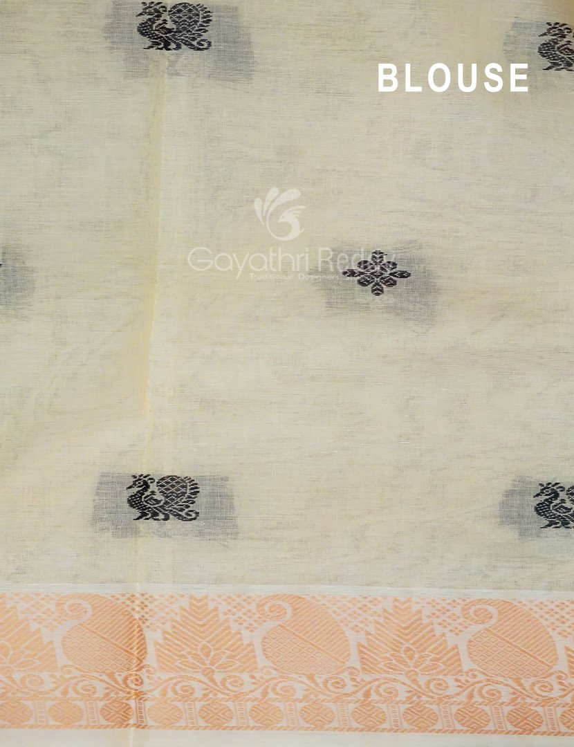 Kalanetha Shades of Peach Pure Kanchi Cotton Saree With Kanchi Traditional Borders By Gayathri Reddy Designer Studio | Swadesiicart