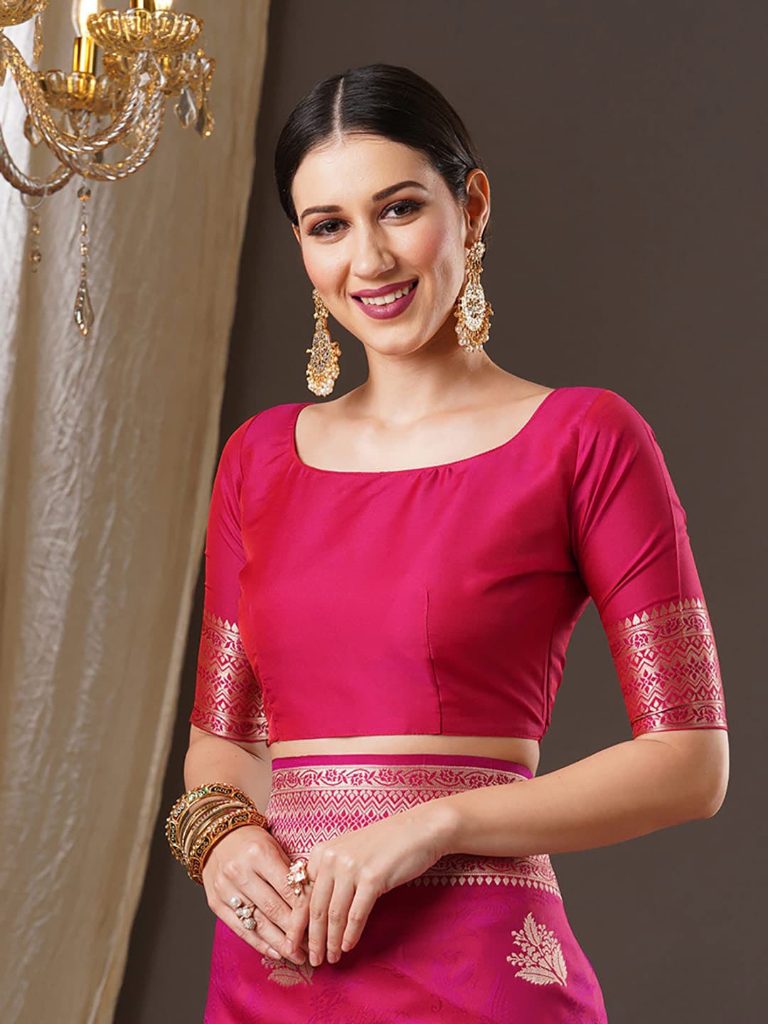 Anouk Woven Design Zari Silk Blend Banarasi Saree | Swadesiicart