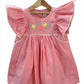 ArthLife Peach Floral Embroidered Dress