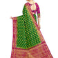Vardha Women's Green Woven Raw Silk Banarasi Saree | Swadesiicart