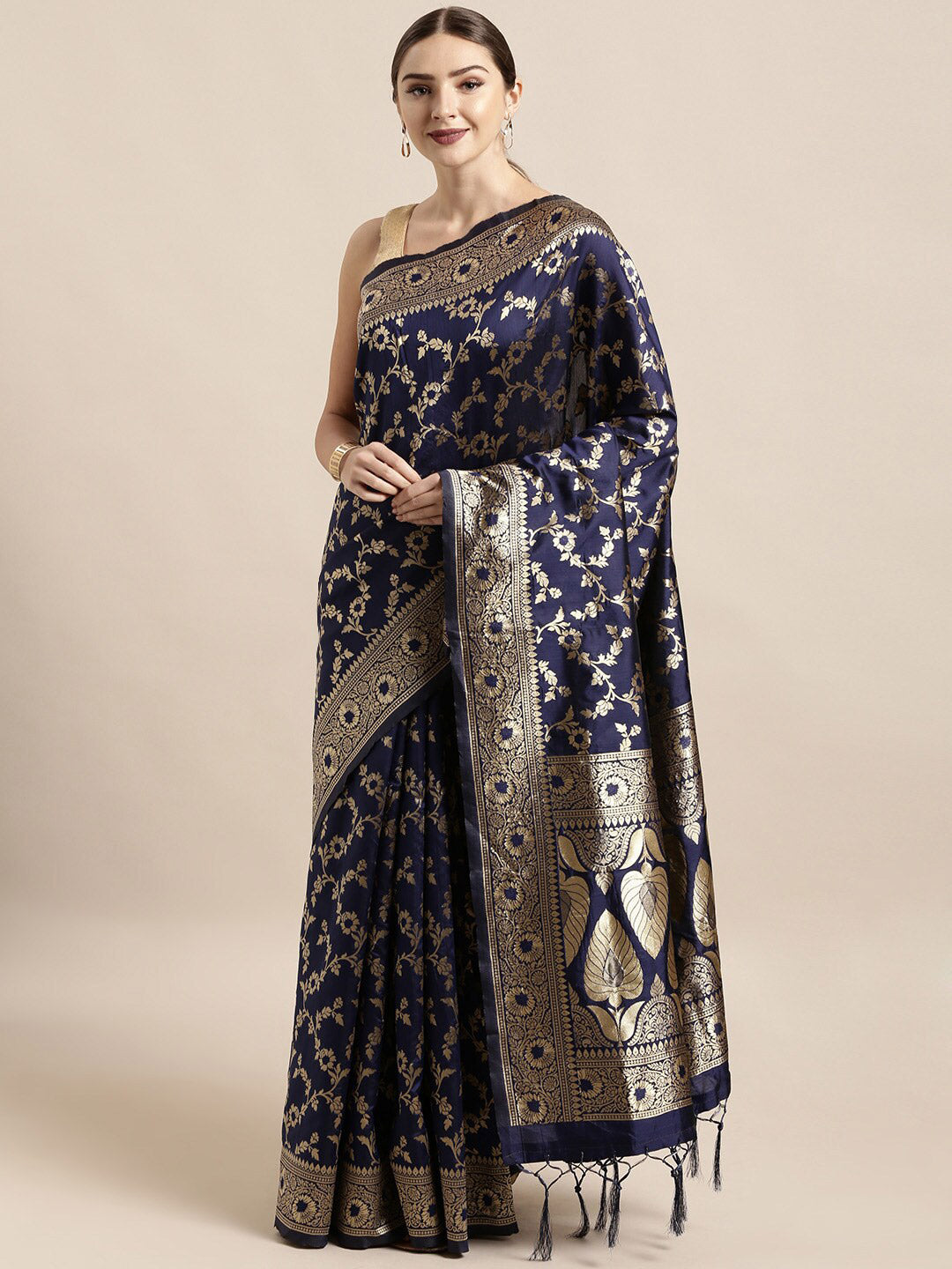 Kalini Ethnic Motifs Woven Design Zari Banarasi Saree | Swadesiicart