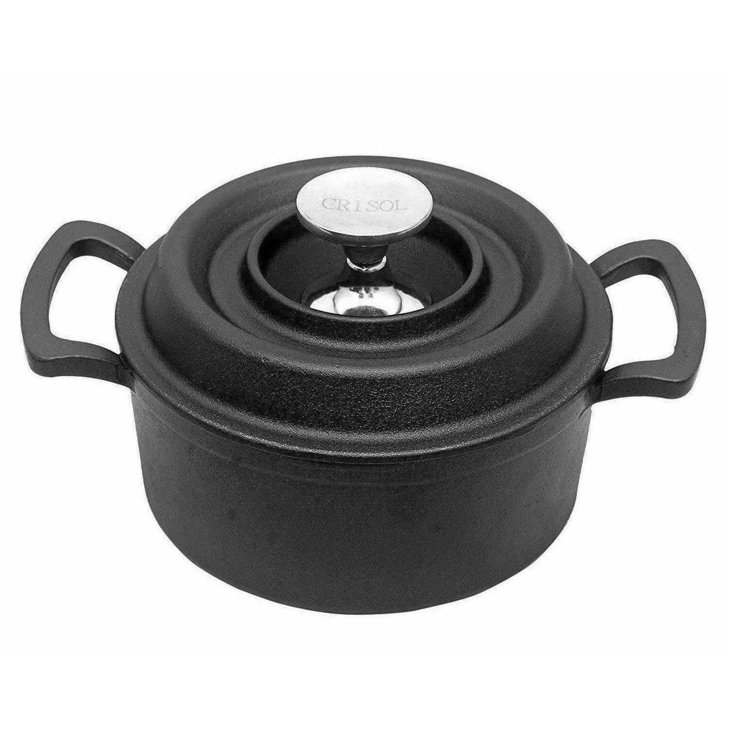 Non Stick Cast Iron Dutch Oven Cookware Black - Swadesiicart