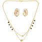 AanyaCentric Gold-Polished Short Mangalsutra Set with Earrings