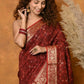 Very Much Indian Modal Silk Ajrakh Handblock Printed Natural Dyes With Designer Border Saree - Red | Swadesiicart