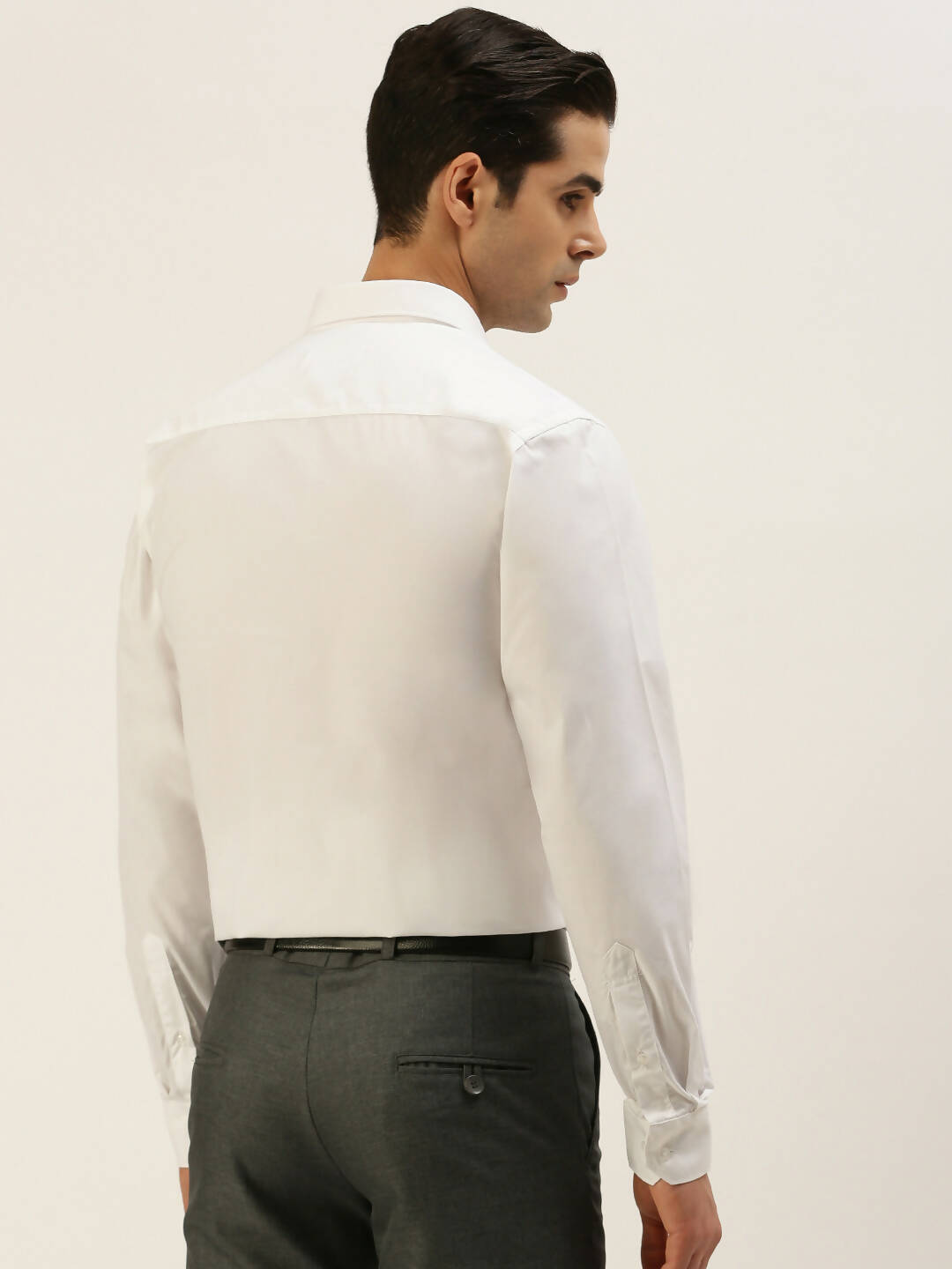 Ramraj Cotton Mens Full Sleeve Formal Poly Cotton White Shirt | Swadesiicart