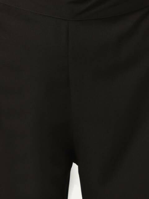 FIORRA Women's Black Poly Crepe Flared Kurta Pant With Dupatta - Swadesiicart