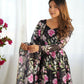 Joban Fashion Black Kurta Set Organza Sequin Embroidery Work - Swadesiicart