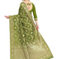 Vardha Women's Olive Green Banarasi Art Silk Saree | Swadesiicart