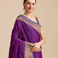 Monjolika Fashion Elegant Dark Purple Banarasi With Intricate Zari Work With Rich Brocade Patterns Silk Saree | Swadesiicart