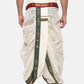 Sethukrishna Men Cream Solid Art Silk Dhotis | Swadesiicart