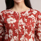 Aavyora Women Maroon Floral Printed Kurta with Printed Pants & Dupatta Set - Swadesiicart
