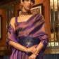 Mitera Purple & Gold-Toned Ethnic Motifs Zari Banarasi Saree | Swadesiicart