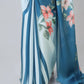 Vastranavya Icy Blue Freehand with Navy Starburst & Floral Print Ready to Wear Saree | Swadesiicart