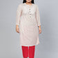 Biba Women Striped Woven Design Kurta - Swadesiicart