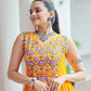 Lorenvalley Fashion Yellow Rayon Kutchi Gamthi Thread Embroidered & mirror Work Gown | Swadesiicart