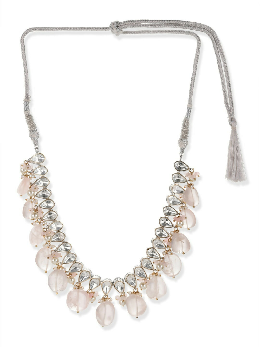 Blush Pink Kundan Choker with Earrings- Ruby Raang | Swadesiicart