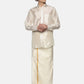 Sethukrishna Men Cream-Coloured Solid Art Silk Dhoti | Swadesiicart