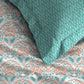 MYTRIDENT Orange Blue Ethnic Motifs Pure Cotton 120 TC Queen Bedsheet With 2 Pillow Covers - Swadesiicart