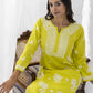 HOUSE OF KARI Floral Chikankari Embroidered Cotton Straight Kurta | Swadesiicart