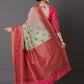 Mitera Sea Green & Pink Silk Blend Woven Design Banarasi Saree | Swadesiicart