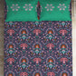 SPACES Aurum Blue Ethnic Motifs Pure Cotton140 TC Queen Bedsheet with 2 Pillow Covers - Swadesiicart