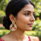 AD Ruby Designer White Stone Earrings