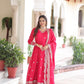 Lorenvalley Fashion Pink Vichitra Silk with Rich Sequins & Zari Embroidered work Anarkali Gown with Dupatta | Swadesiicart