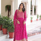 Lorenvalley Fashion Pink Faux Georgette with Rich Sequins & Zari Embroidered work Anarkali Gown with Dupatta | Swadesiicart