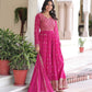 Lorenvalley Fashion Pink Faux Georgette with Rich Sequins & Zari Embroidered work Anarkali Gown with Dupatta | Swadesiicart