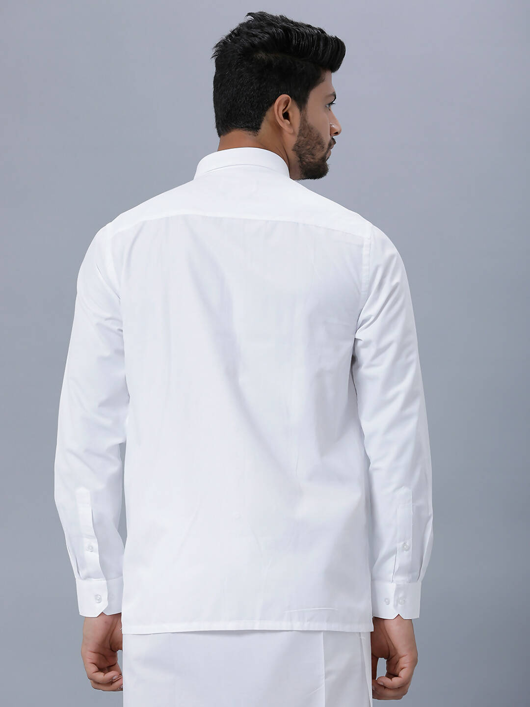 Ramraj Cotton Mens Full Sleeve Formal Poly cotton White Shirt | Swadesiicart