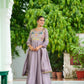 Lorenvalley Fashion Onionpink Vichitra Silk with Rich Sequins Multi Thread & Zari Embroidered work Anarkali Gown with Dupatta - Swadesiicart