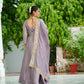 Lorenvalley Fashion Onionpink Vichitra Silk with Rich Sequins Multi Thread & Zari Embroidered work Anarkali Gown with Dupatta - Swadesiicart