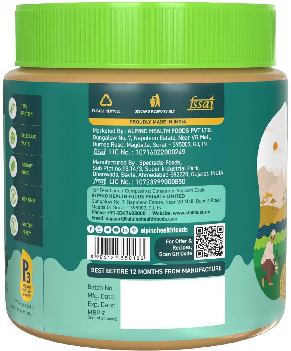 Alpino Organic Natural Peanut Butter Smooth - Swadesiicart