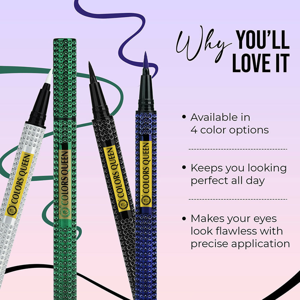 Colors Queen Fabulous Color Eyeliner - 01 | Swadesiicart