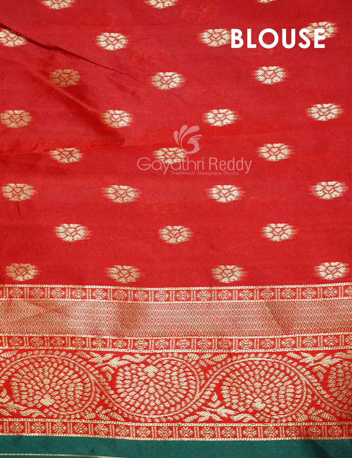 Shades of Green Floral Designbanaras Semi Silk Saree By Gayathri Reddy Designer Studio | Swadesiicart