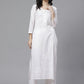 ADA Women White Chikankari Embroidered Sustainable Kurta with Palazzos | Swadesiicart