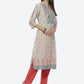 Biba Women Beige Ethnic Printed Regular Kurta - Swadesiicart