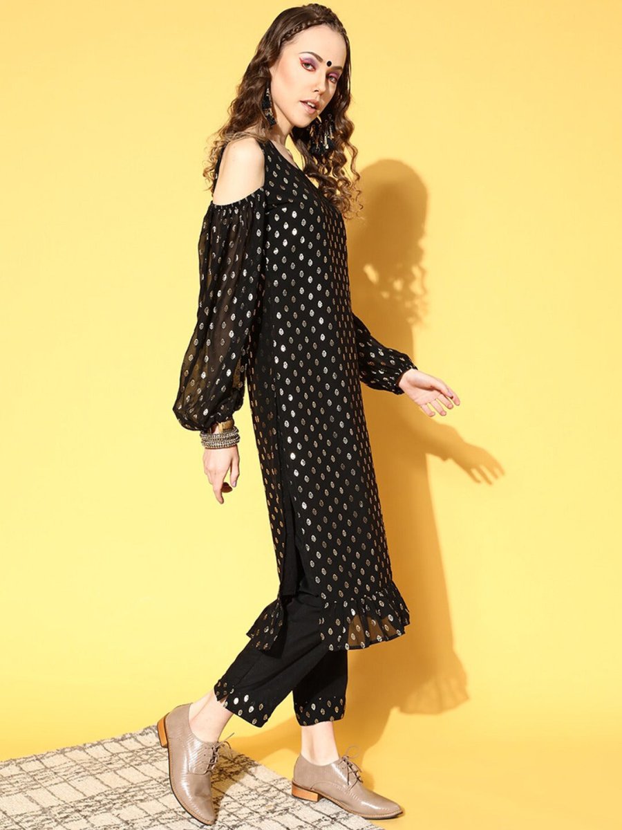 Ahalyaa Women Ethnic Motifs Printed Georgette Anarkali Kurta | Swadesiicart