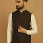 Even Apparels Pure Wool Nehru Jacket - Brown | Swadesiicart