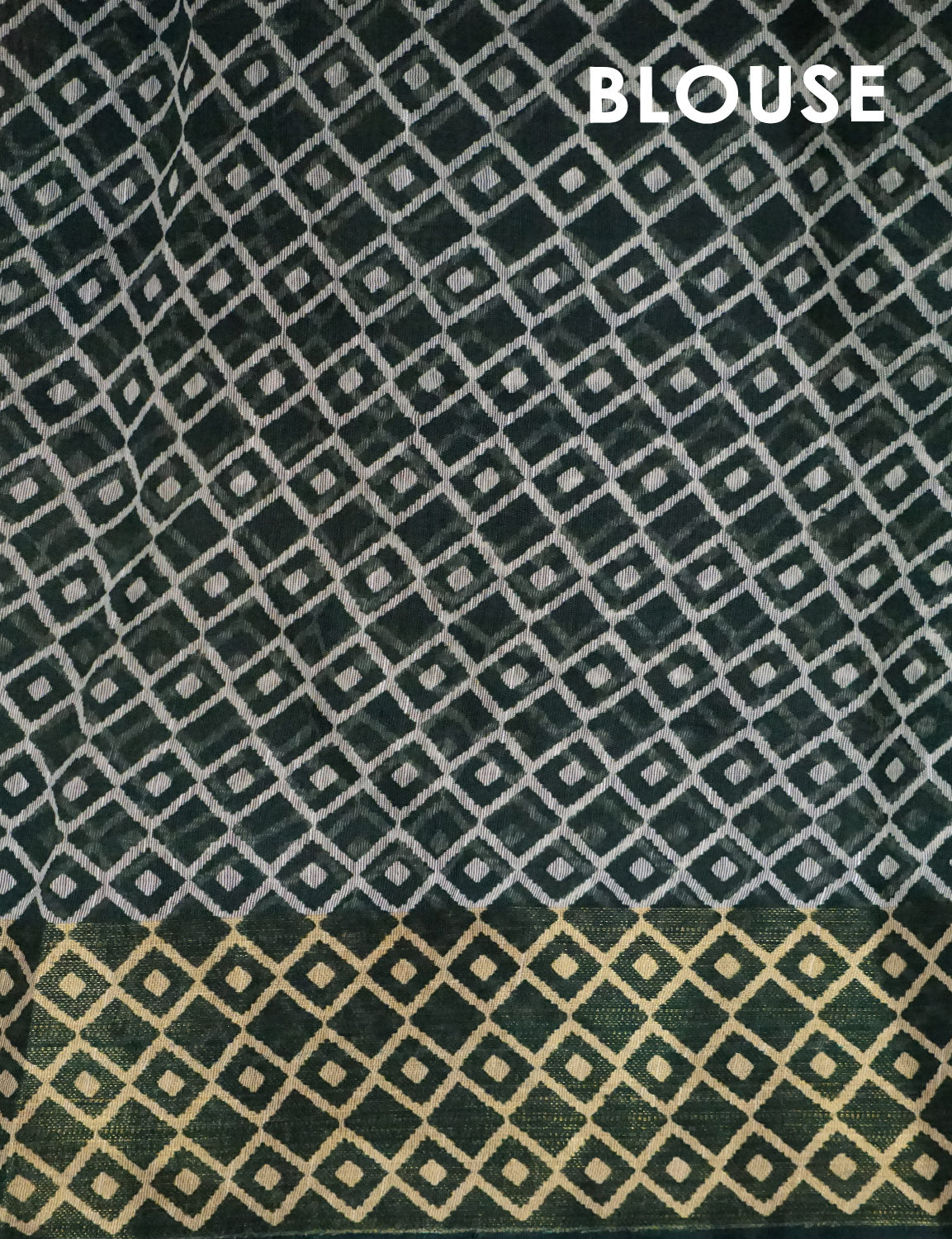 Half White And Parrot Green Colour Ikat Design Semi Chanderi Saree By Gayathri Reddy Designer Studio | Swadesiicart