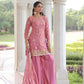 Lorenvalley Fashion Pink Fendy Satin with Rich Sequins Embroidered work Kurta Pant with Dupatta - Swadesiicart