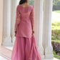 Lorenvalley Fashion Pink Fendy Satin with Rich Sequins Embroidered work Kurta Pant with Dupatta - Swadesiicart
