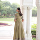 Lorenvalley Fashion Pista Vichitra Silk with Sequins, Zari & Thread Embroidered work Gown with Koti - Swadesiicart