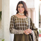Lorenvalley Fashion Mehendi Vichitra Silk with Rich Sequins & Zari Embroidered work Anarkali Gown with Dupatta - Swadesiicart