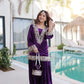 Lorenvalley Fashion Purple Velvet with Rich Zari Embroidered & Real Mirror work Kurta Palazzo with Dupatta - Swadesiicart