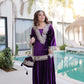 Lorenvalley Fashion Purple Velvet with Rich Zari Embroidered & Real Mirror work Kurta Palazzo with Dupatta - Swadesiicart
