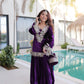 Lorenvalley Fashion Purple Velvet with Rich Zari Embroidered & Real Mirror work Kurta Palazzo with Dupatta - Swadesiicart